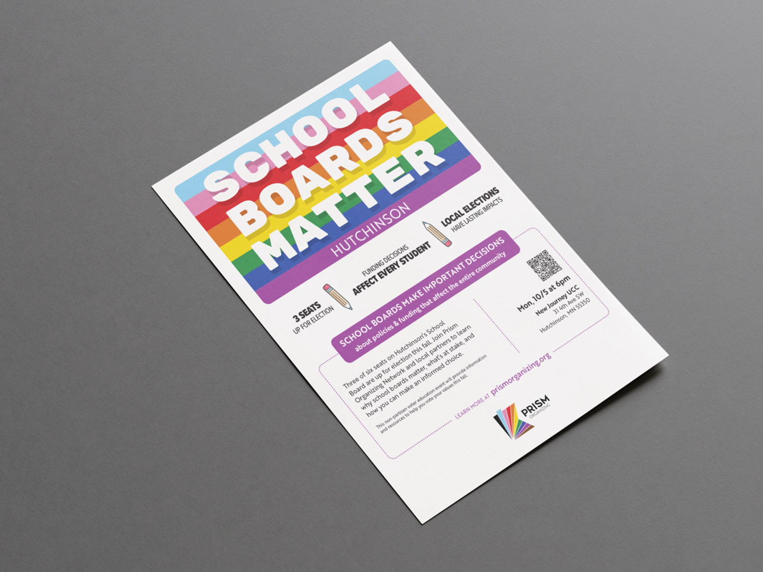 Prism Organizing School Boards Matter Flyer