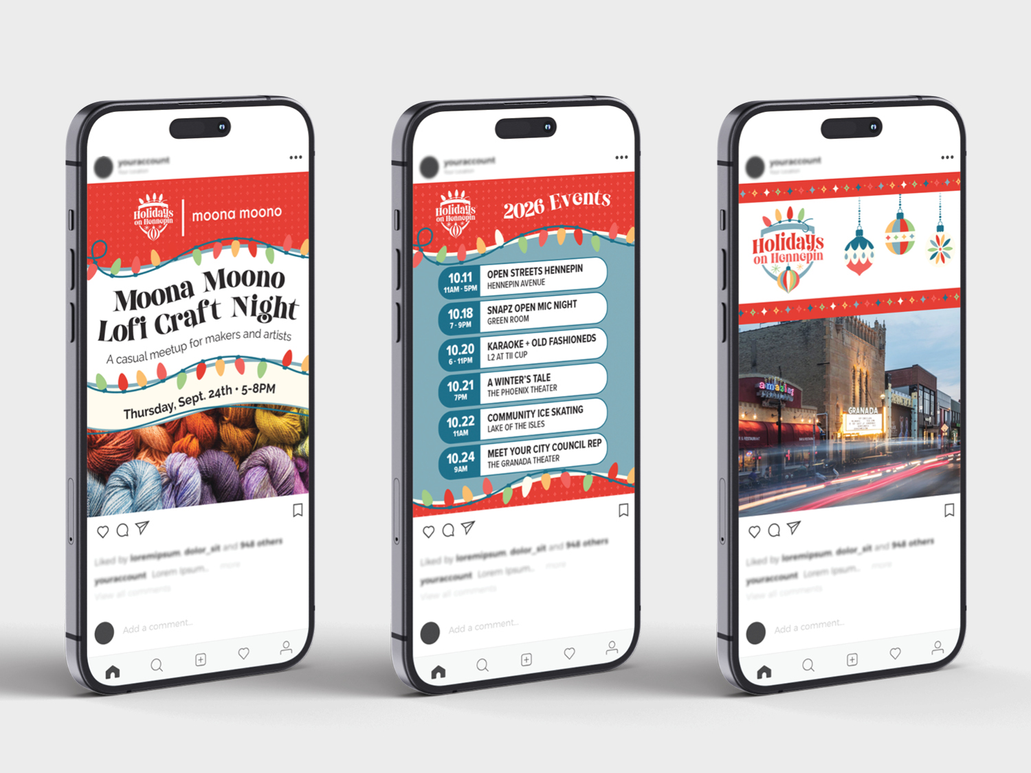Holidays on Hennepin Social Media Templates