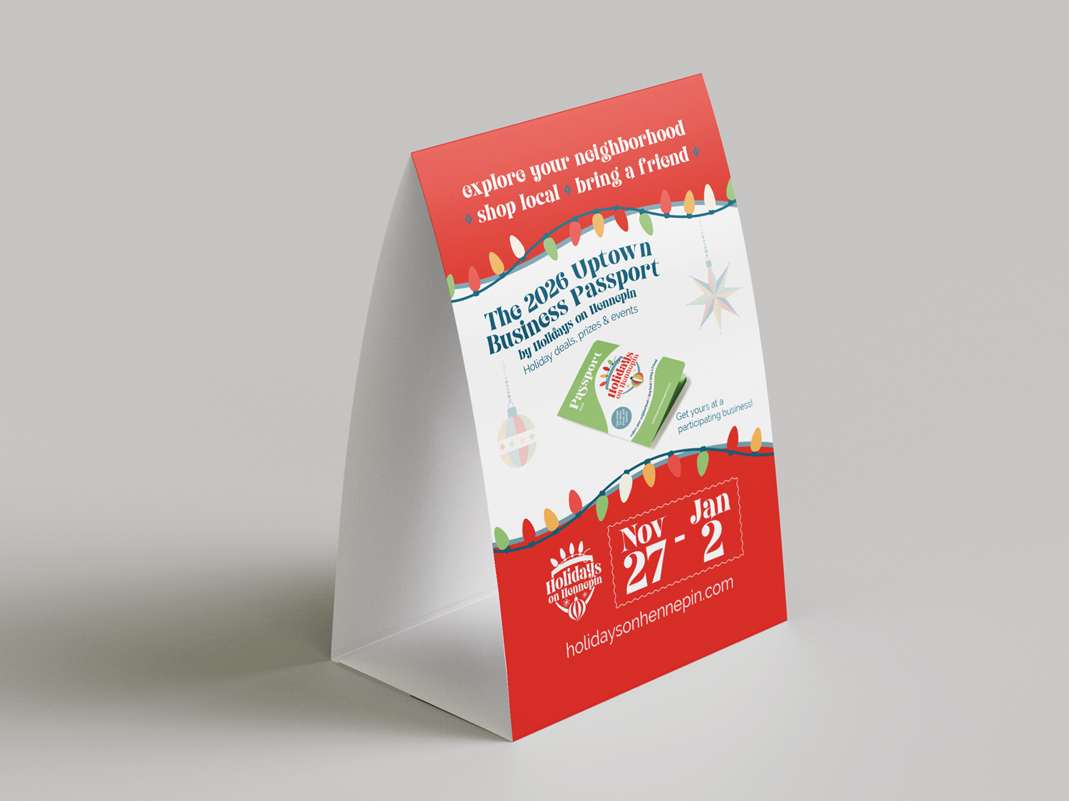 Holidays on Hennepin Table Tents